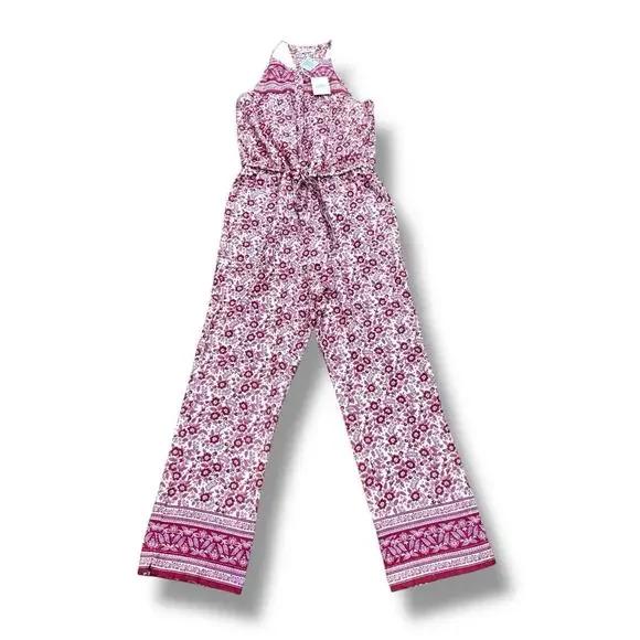 NWT Faherty Size XS Adella Floral Jumpsuit Organic Cotton